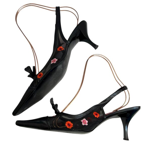 Pointed toe slingback heels - Picture 6 of 13